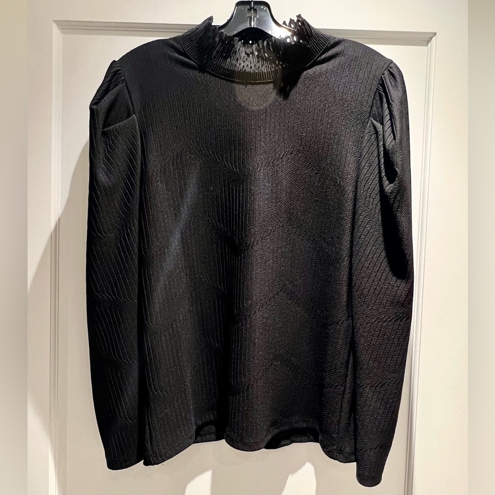 ZARA High Neck Puff Sleeve Blouse